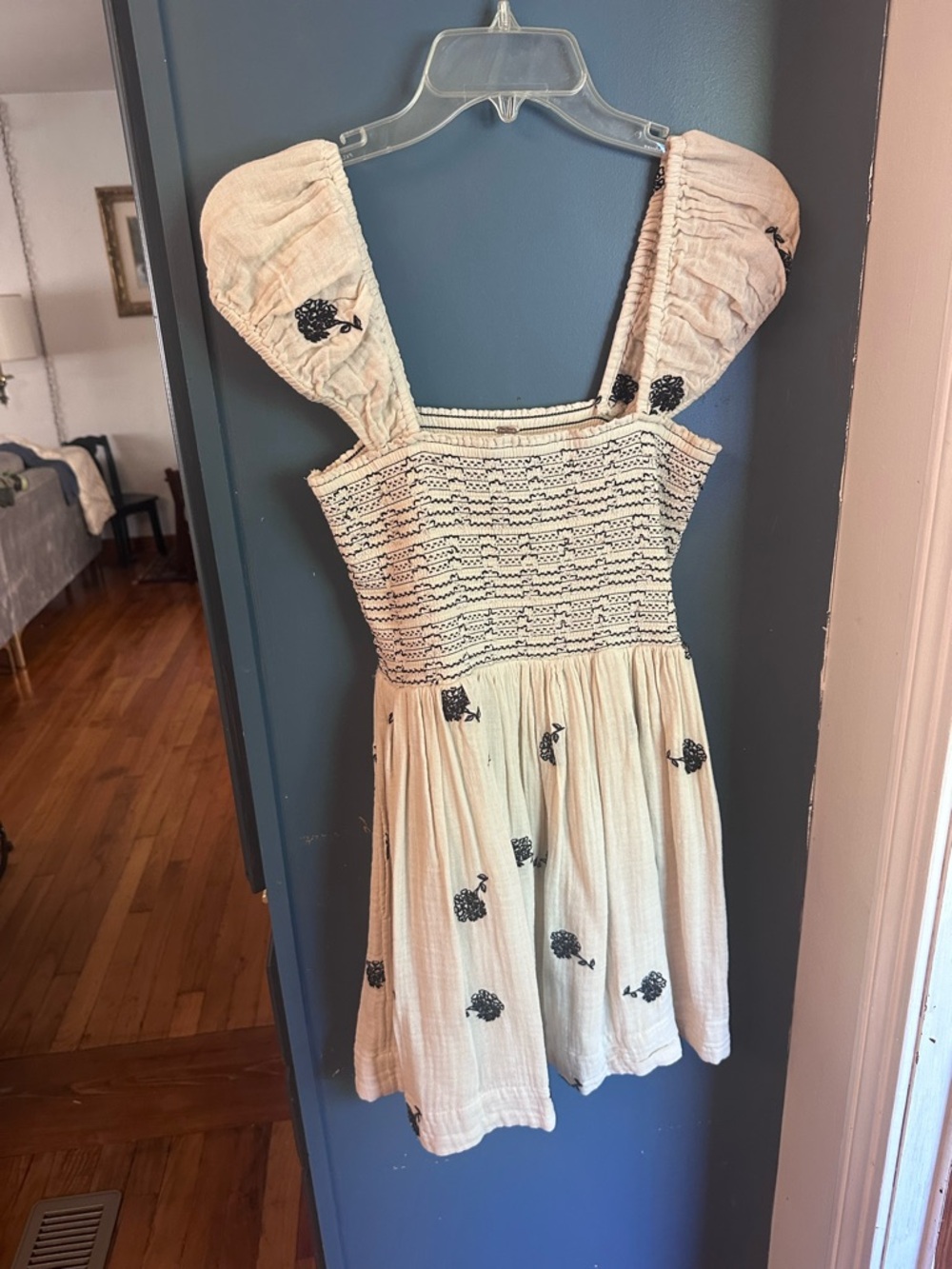 Free People Cream dress with Black Accent Stitching